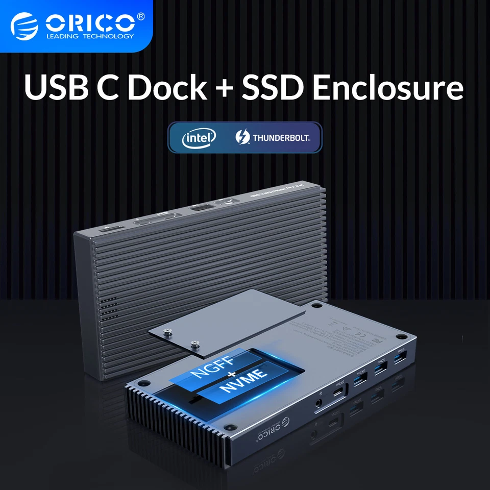 ORICO Thunderbolt 3 USB-C Docking Station 8K@60Hz DP1.4 M.2 NVMe/NGFF Enclosure