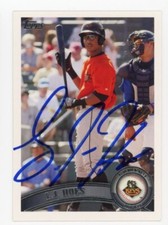 SIGNED BASEBALL CARD AUTO 2011 TOPPS ORIOLES #239 LJ HOES
