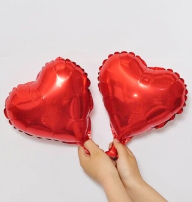 10 Stück Mini Einfarbig Rot Herzform Deko Ballon Valentinstag Deko