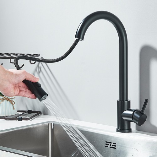 Grifo de cocina negro extensible ducha 360° grifo cocina fregadero - Imagen 5 de 11
