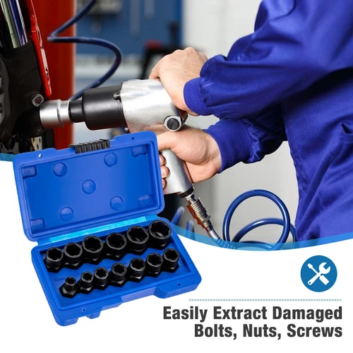 Impact Bolt Extractor Set Nut Remover Set Stripped Extraction Socket Tool J2I9 - Picture 8 of 12