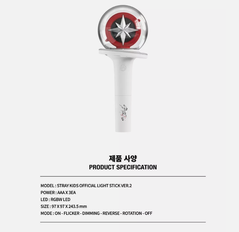 STRAY KIDS OFFICIAL LIGHT STICK VER.2 FANLIGHT MD GOODS New 100