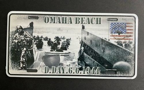 Omaha Beach D-Day June 6 1944 WWII Full-Size License Plate From Normandy. MINT - Picture 5 of 10