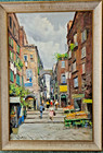 ITALIAN STREET SCENE, Post War, Original Oil / Canvas, Vintage, 24" x 36" — photo 1