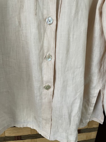 David Dart 100% Linen Shirt Top Tunic Light Peach SZ S - Picture 6 of 16