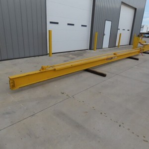 Abell-Howe 1/4 Ton Wall Mount Overbraced Jib Crane 23' Span 21'6" Travel