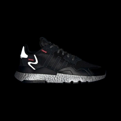 Adidas Women Originals NITE JOGGER SHOES Colour: Core Black / Shock Red / Silver - Imagen 3 de 13