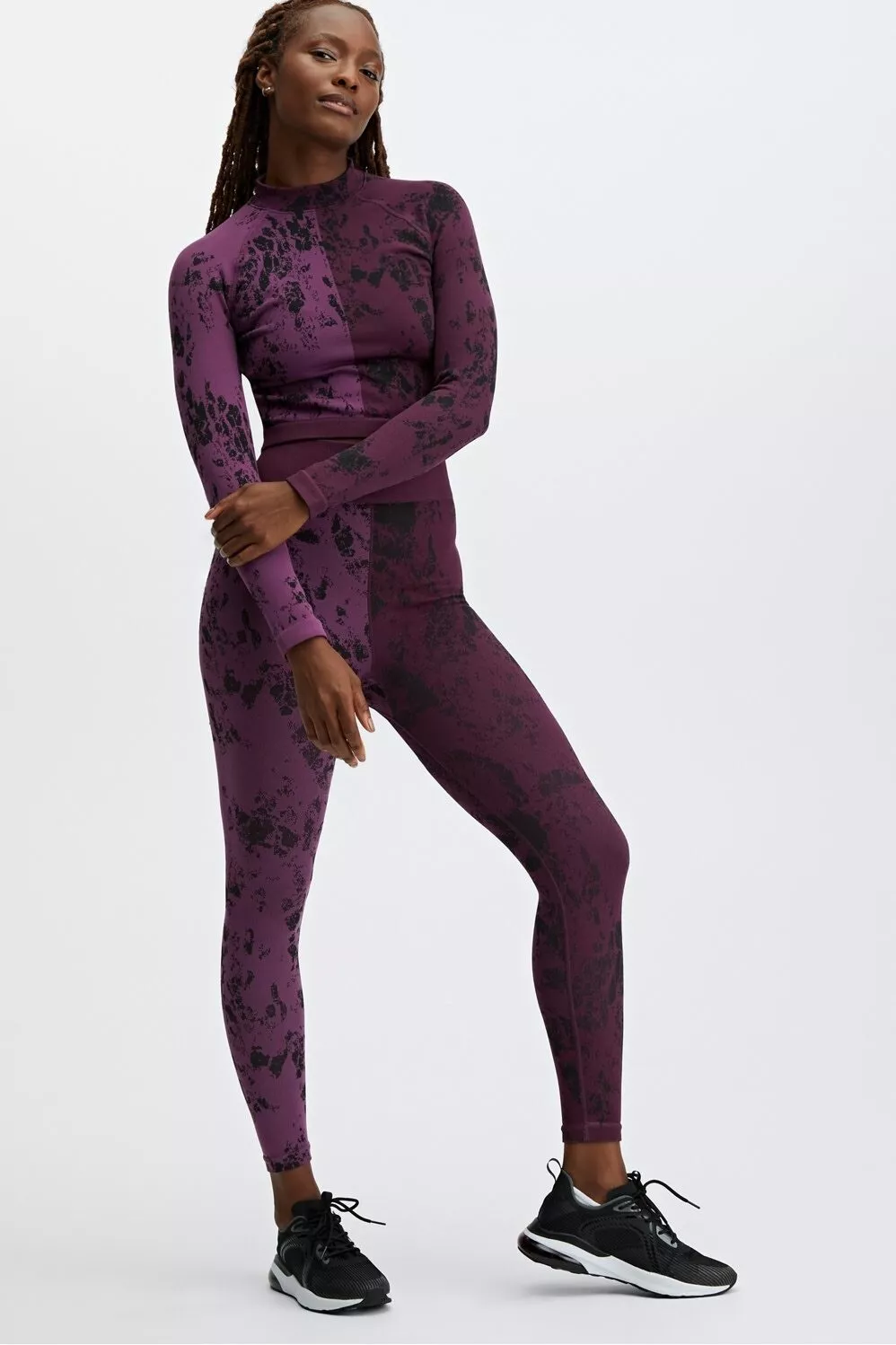 fabletics ultra high-waisted seamless marble 7/8 perfect/multi leggings