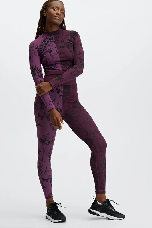 fabletics ultra high-waisted seamless marble 7/8 perfect/multi leggings