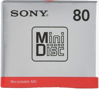SONY MD Minidisc 80 Minutes Recordable MD MDW80T Blank 10 disk set