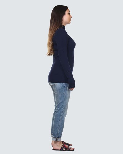 Prendas para el torso acanaladas suaves con rollo de tortuga de calidad para damas Jaama Reino Unido - Imagen 30 de 35
