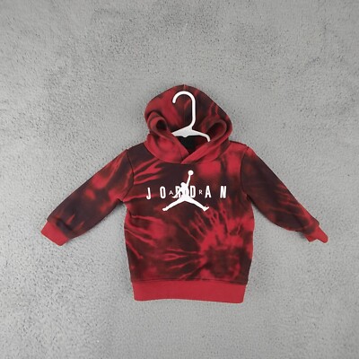 Boys 18 Month Jordan Hoodie Red Tie Dye Long Sleeve Fleece