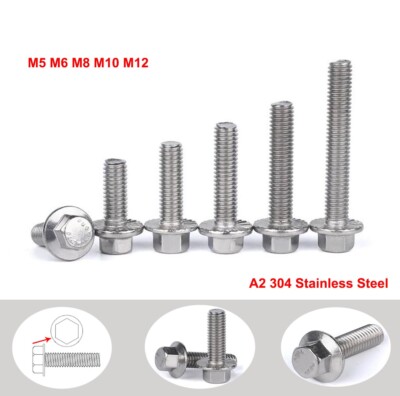 M5 M6 M8 M10 A2 STAINLESS HEXAGONAL FLANGE BOLTS WITH FREE SERRATED FLANGED NUTS M5 M6 M8 M10 A2 STAINLESS HEXAGONAL FLANGE BOLTS WITH FREE SERRATED FLANGED NUTS
