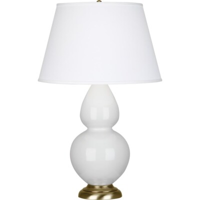 Robert Abbey Double Gourd Table Lamp, Lily/Antique Natural Brass, Pearl - 1660X
