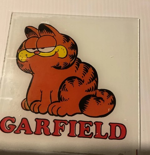 4- Vintage 1980er GARFIELD The Cat Karneval Glasspiegel Preis 6x6 alle unterschiedlich - Bild 6 von 7