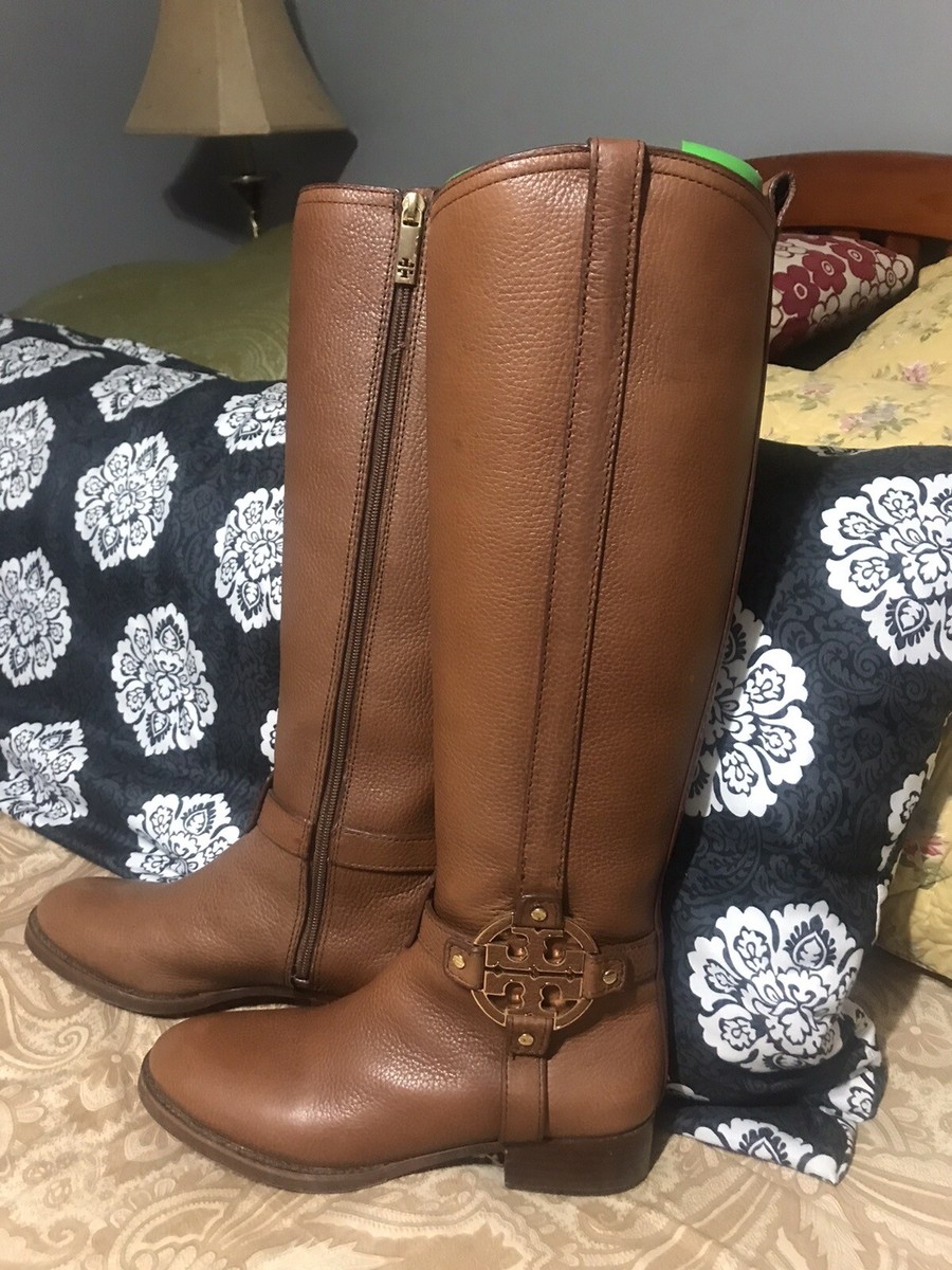 Tory Burch Boots Womens Size 6.5M Brown Leather Riding Back  display picture 1