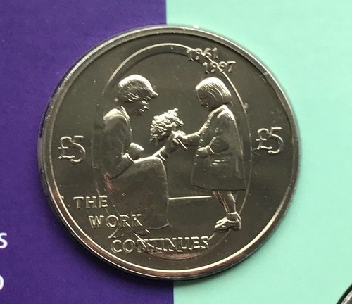 2002 ALDERNEY PRINCESS DIANA BRILLIANT UNCIRCULATED FIVE 5 POUND COIN BU - Picture 3 of 5