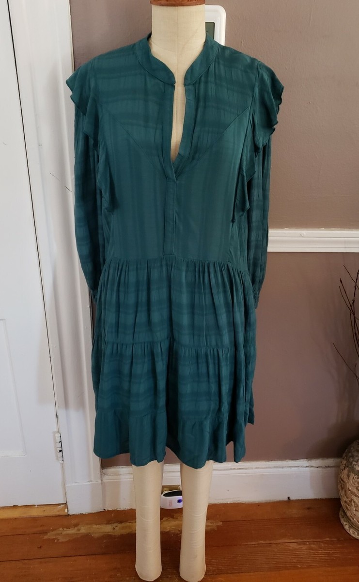 green emerald velvet dress New Anthropologie Olive Green 