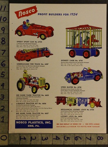 1954 DOEPKE MODEL AIRPORT TRACTOR TRAILER NOSCO CAR TRUCK ROSSMOYNE TOY AD TQ04 - Picture 2 of 2