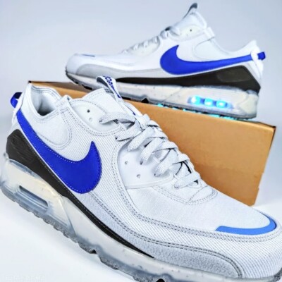 Nike   US 14 Men's White Blue Grey  Retro Air Max 90 Terrascape   DV7413 002 New