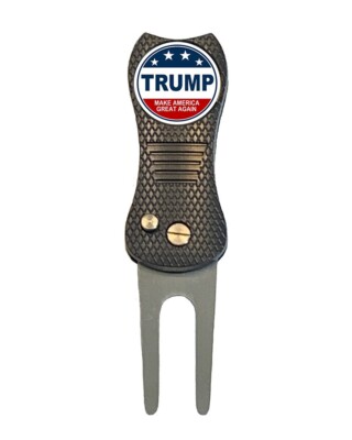 Trump MAGA Make America Great Again Golf Ball Marker +Switchblade Divot Tool