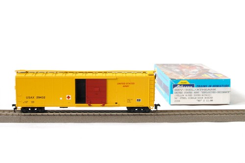 BEV-BEL/Athearn H0 2318 50' Steel Single-Door Box Car U.S. Army #29432, yellow - Bild 2 von 2