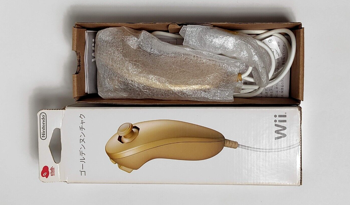 【任天堂】wii WiiU ゴールデンヌンチャク ゴールド 金 Club Nintendo Wii / Wii U Golden Nunchuk Nunchuck Gold From