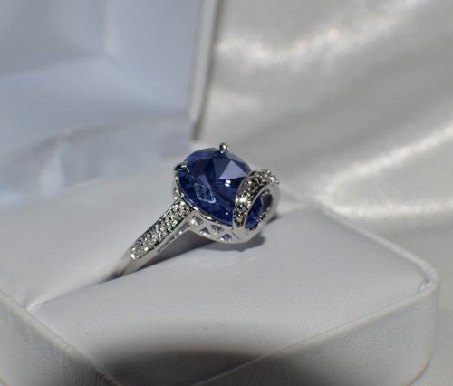 6 Karat 10X12 mm PREMIUM AAA TANSANIT COCKTAIL RING S 7. - Bild 10 von 11