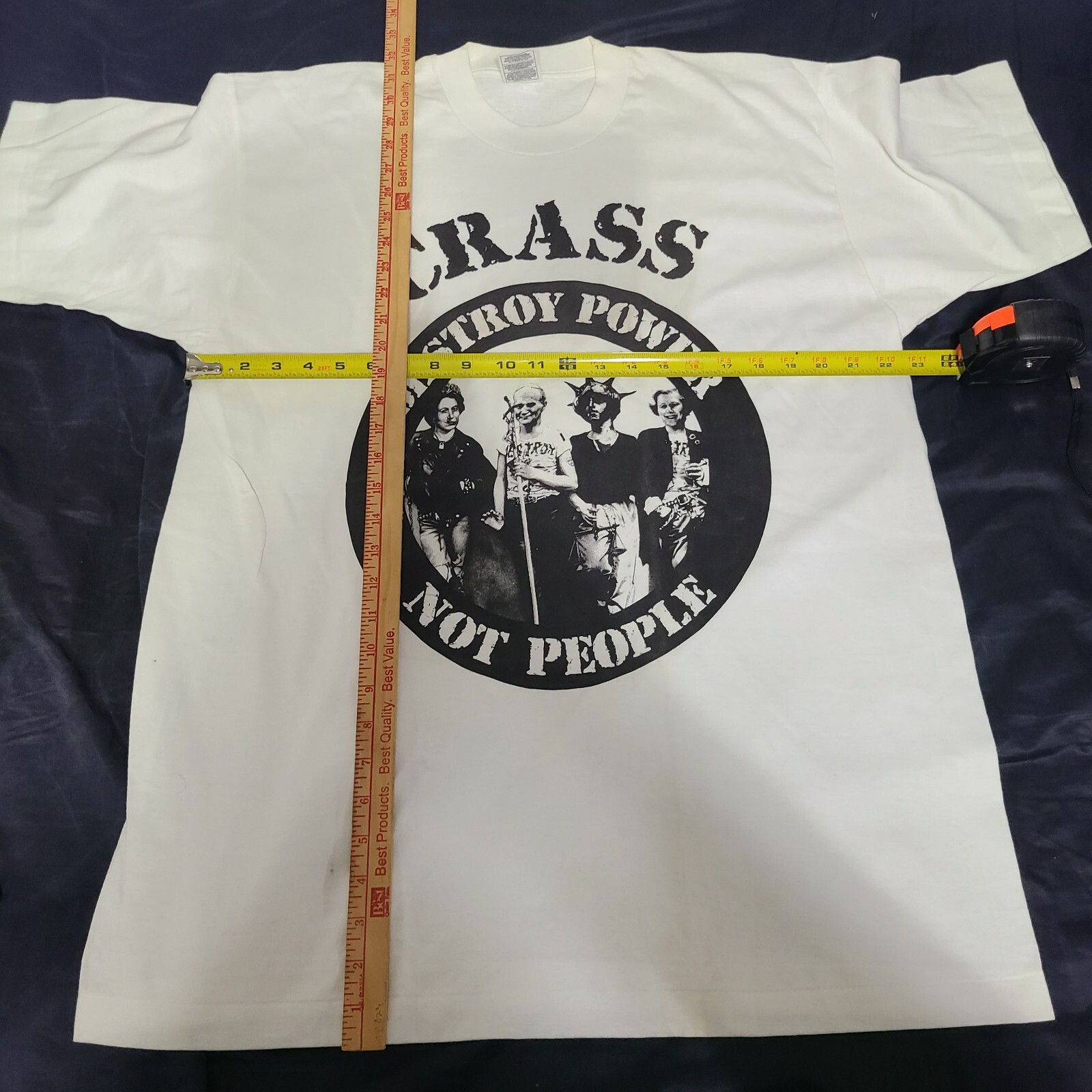 VTG Crass Destroy Power Not People Band T-Shirt sz XL… - Gem