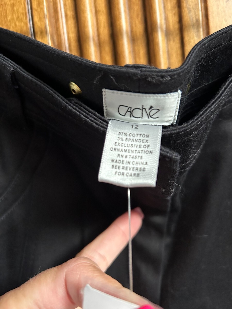 シャツ Vintage Cache Top Shirt Womens Extra Small Black Ruffle Tiered