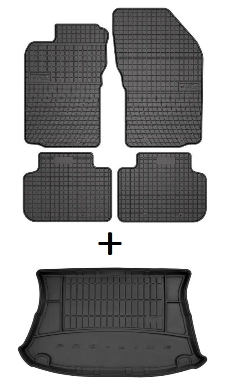 Tapis au sol et coffre d'Alfa Romeo 147 en moquette noire Premium
