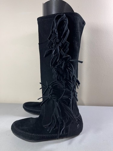 KNEE HIGH FRINGE 47868 MOCCASIN BOOTS 