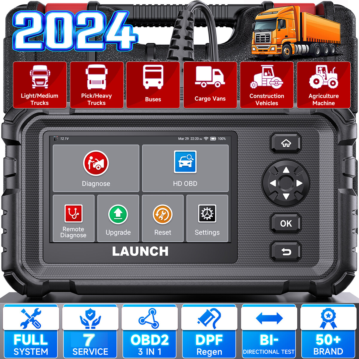Launch CRP129 HD Heavy Duty Truck Scanner DPF Regen Full System Diesel Scan Tool thumbnail 18