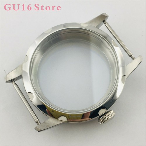 44mm Acero Inoxidable Astilla Reloj Estuche Ajustado ETA 6497/6498 Gaviota ST36 Movimiento - Imagen 4 de 9