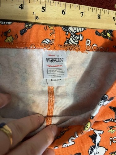 Peanuts by Hanna Andersson Mummy Snoopy Halloween All over Pajama Pants Size 10 - Picture 5 of 8