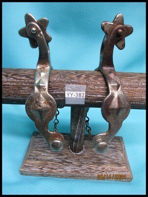 QUALITY Vintage Real Kids Using Cowboy Spurs with Heel Chains Marked Japan