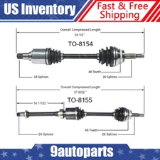 Fits 2001-2004 2005 Toyota RAV4 2WD 2005-2010 Scion tC Pair Front CV Axle Shaft