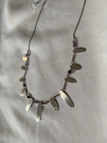 BNWT Kendra Scott Airella Silver Choker/Statement Necklace Lilac Mix Crystal/shi - 第 3/12 張圖片