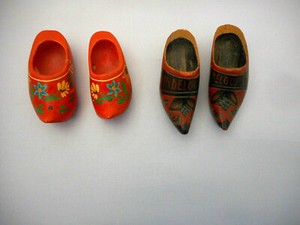 miniature wooden clogs