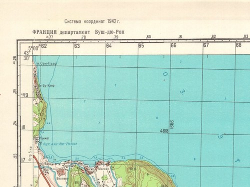 Russian Soviet Military Topographic Map - MARTIGUES (France, B.-du-Rh.), ed 1989 - Picture 2 of 7