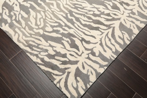 Multi Sizes Handmade 100% Wool Animal Print Tiger Modern Area Rug Ivory Gray - Picture 8 of 11