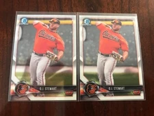 LOT (2) 2018 BOWMAN CHROME PROSPECTS RC D.J. STEWART BALTIMORE ORIOLES - H2445