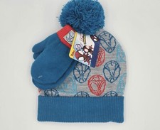Marvel Spiderman 2pc Youth Kids Beanie Winter Hat Glove Set New