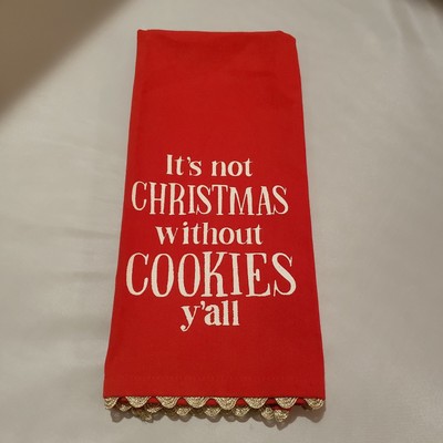 Paula Deen Not Christmas Without Cookies Y All Dish Towel Red Holiday Kitchen Ebay
