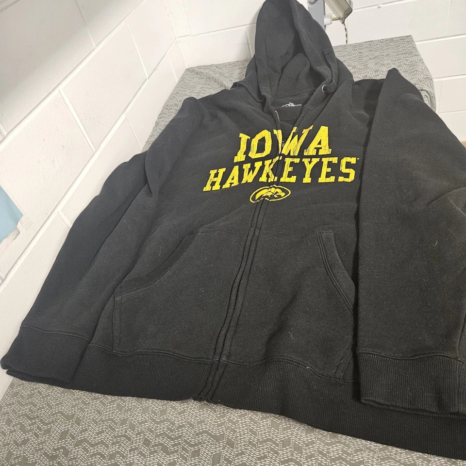 Iowa Hawkeyes Sudadera con Capucha Mujer XXL 2XL Negro Dorado Sudadera Cremallera Completa Caitlyn Clark Foto 3 de 4