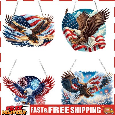 US Flag Eagle Diamond Painting Home Decor 5D DIY Diamond Painting Dots Pendant S