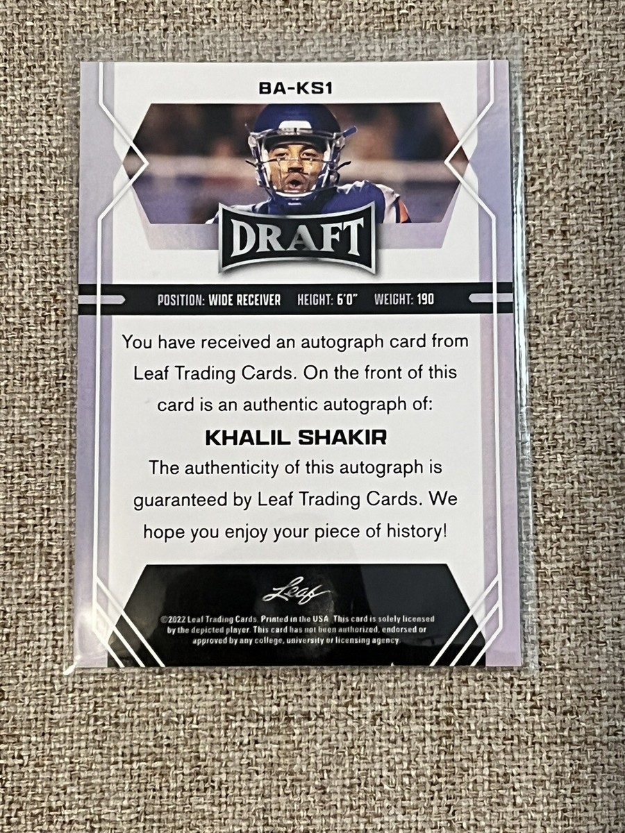 Khalil Shakir Rookie Autograph 2022 Leaf Draft #BA-KS1 | eBay