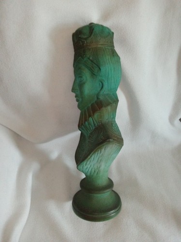 Rare Vintage Queen Statue Bust Turquoise Blue Green Ceramic 1950s1960s  22" Tall - Picture 9 of 12