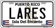 LARES PUERTO RICO NOVELTY PR STATE BACKGROUND METAL LICENSE PLATE