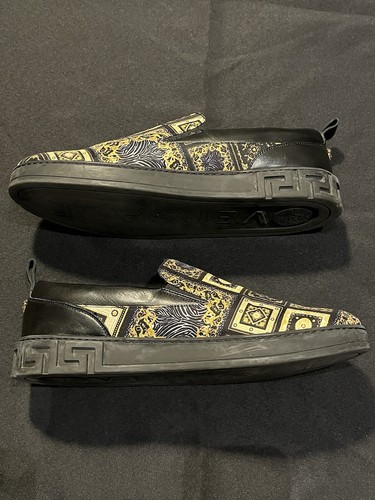 RARO VERSACE BARROCO BARROCO CUADRADO ORO EN RELIEVE 12 45 ZAPATILLAS ZAPATOS AUTÉNTICOS - Imagen 11 de 24